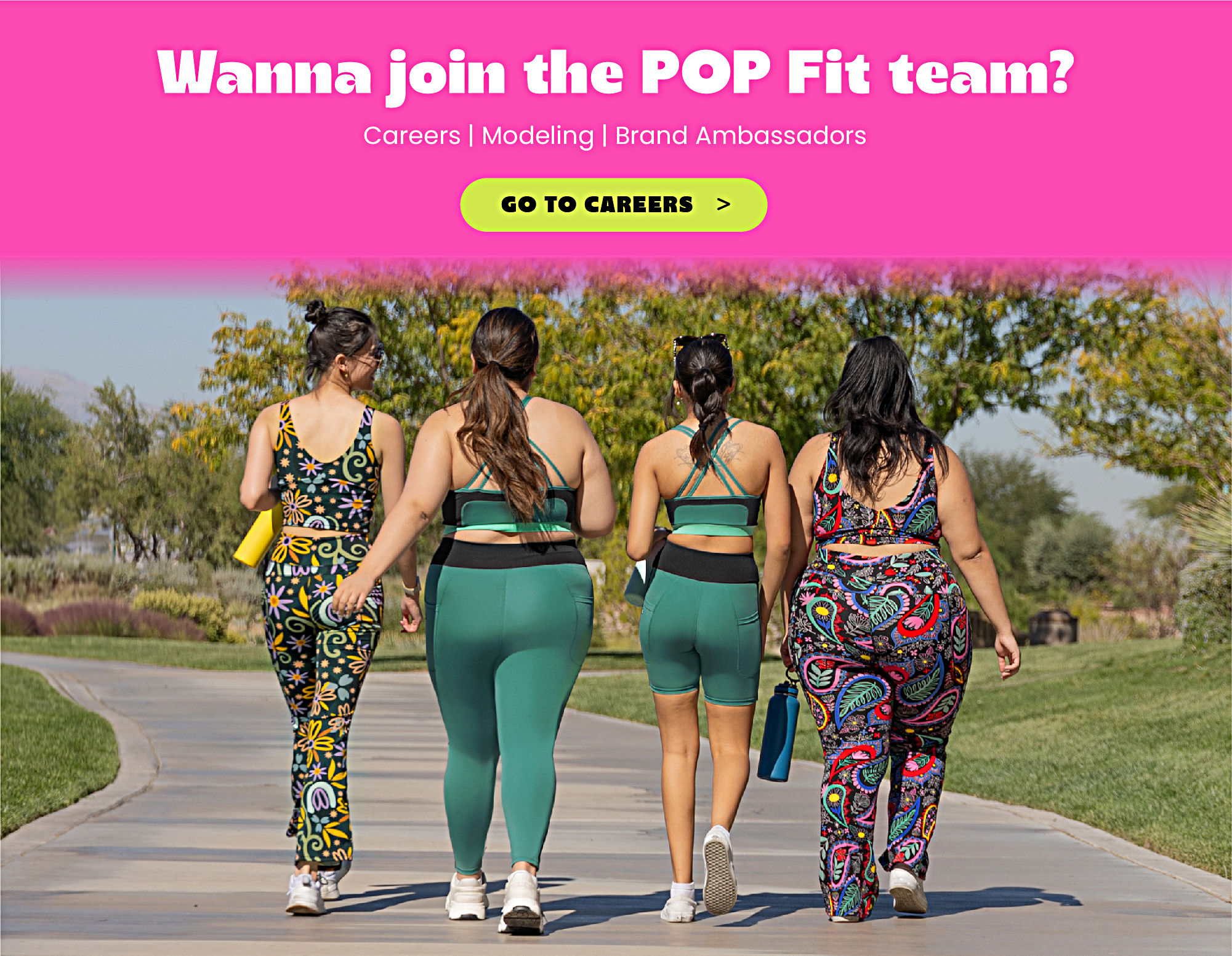 Wanna join the POP Fit team? Careers Modeling Brand Ambassadors Wanna join the POP Fit team? Careers Modeling Brand Ambassadors