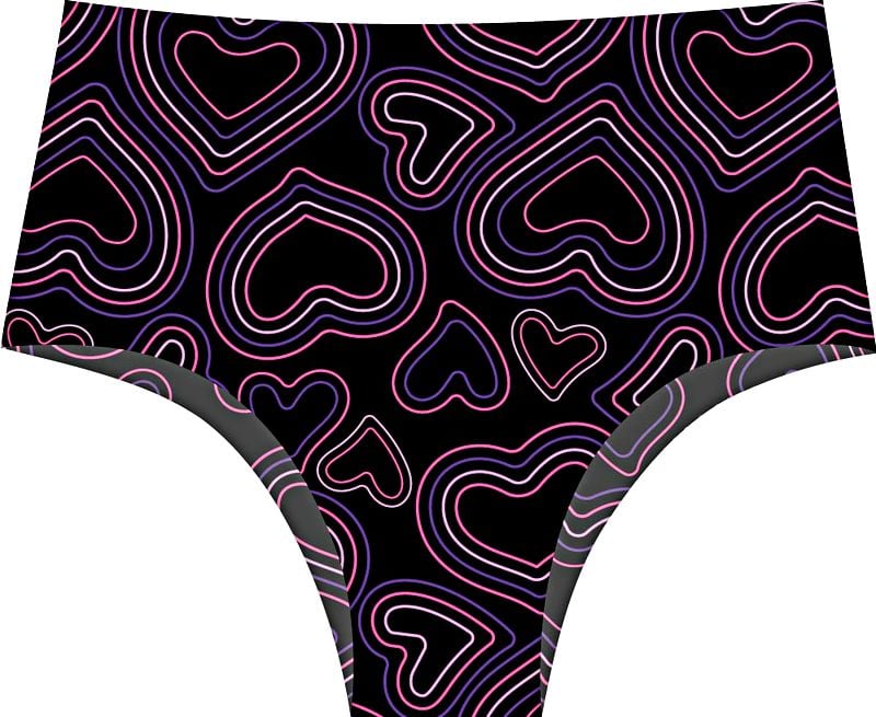 High Waisted Cheeky Electric Hearts High Waisted Cheeky Electric Hearts
