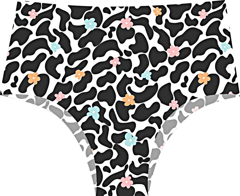 High Waisted Cheeky Floral Cow