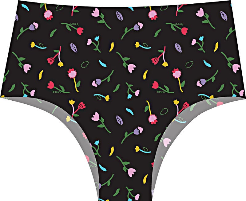 High Waisted Cheeky Rainbow Flowers